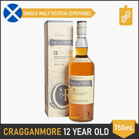 Cragganmore 12 Year Old Whisky 700mL w/ Free Gift Bag