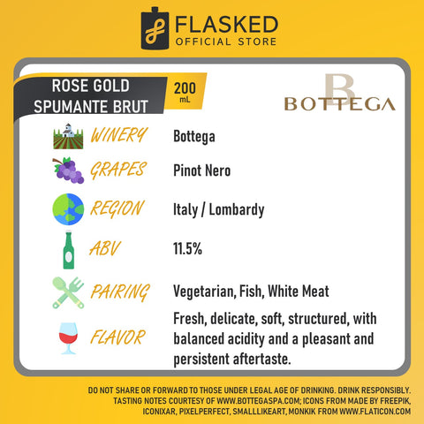 Bottega Rose Gold Spumante Brut Rose 200mL