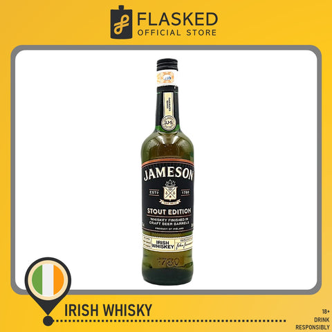 Jameson Irish Whiskey Stout Edition 700mL with FREE 2 Jameson Stout 50ml