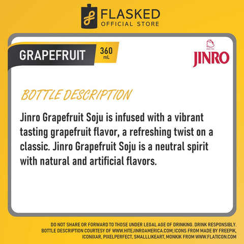 Jinro Chamisul Soju Grapefruit 360mL_ 2 Set