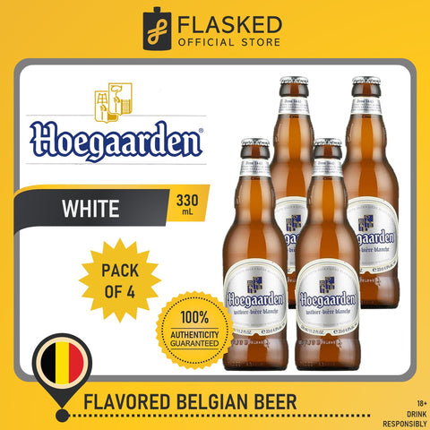 Hoegaarden White Belgian Beer 4 Bottles 330mL