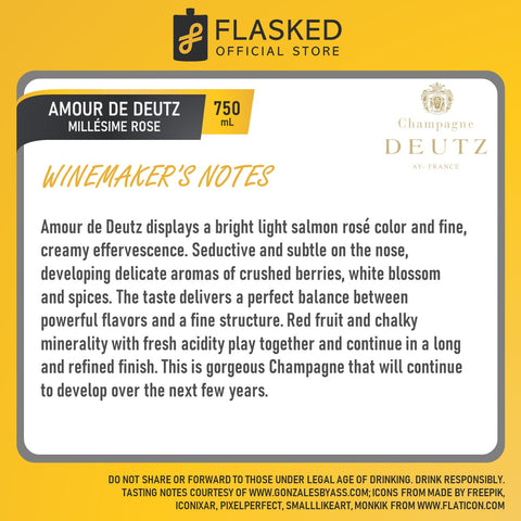 Amour De Deutz Rose Millesime 2009 Prestige Cuvee Champagne 750mL