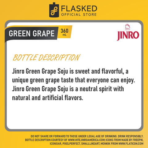 Jinro Chamisul Soju Green Grape 1 Case 360mL