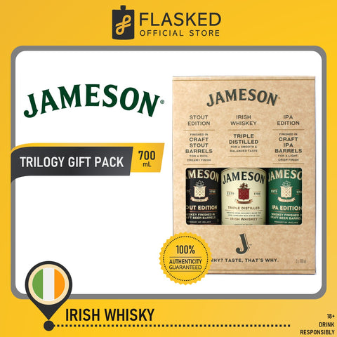 Jameson Trilogy Gift Pack Irish Whiskey Original, Stout Edition, & IPA Edition 700mL