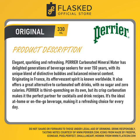 Perrier Sparkling Natural Mineral Water 330mL