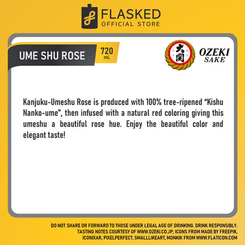 Ozeki Ume Shu Rose Japanese Sake Rice Wine 720mL