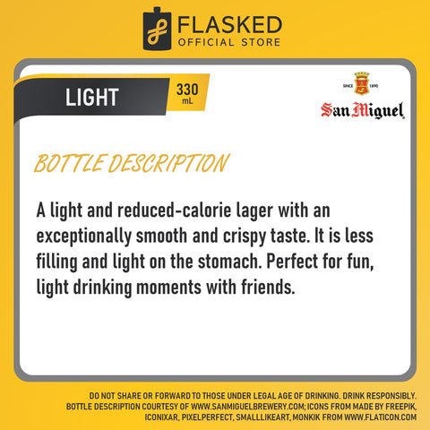 San Miguel Light Beer 1 Case 330mL