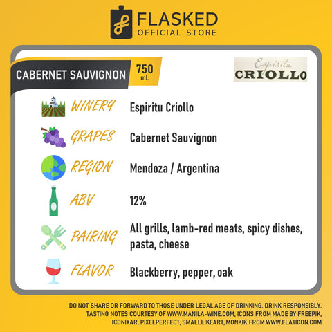 Espiritu Criollo Cabernet Sauvignon Red Wine 750mL