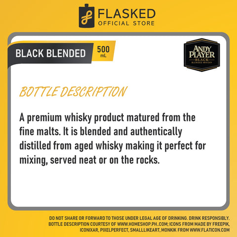 Andy Player Black Blended Whisky 500mL