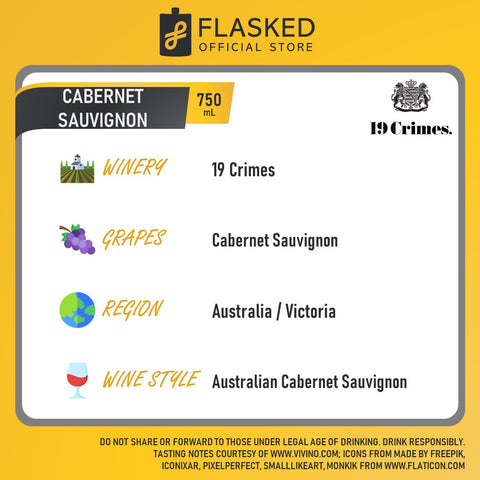 19 Crimes Cabernet Sauvignon Red Wine 750ml