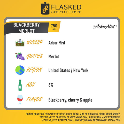 Arbor Mist Blackberry Merlot Red Wine 750mL
