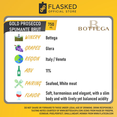 Bottega Gold Prosecco Spumante Brut 750mL