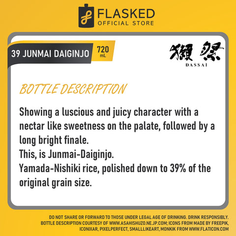 Dassai 39 Junmai Daiginjo Sake 720mL