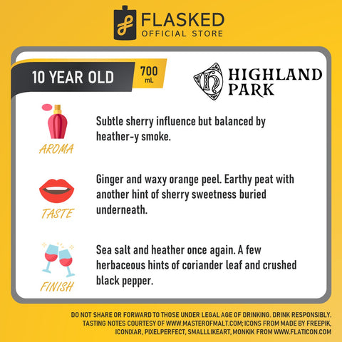 Highland Park 10 Year Old Single Malt Scotch Whisky 700mL