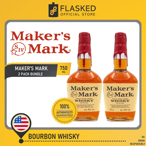 Maker's Mark 2 Pack Bundle Kentucky Straight Bourbon Whisky 750ml