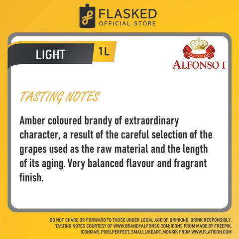 Alfonso I Light Brandy 1L 2 Set