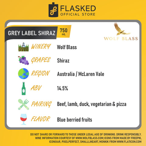 Wolf Blass Grey Label Shiraz Red Wine 750mL