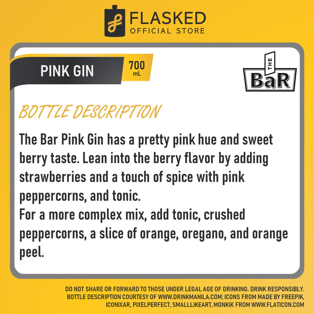 The BaR Pink Gin 700mL Flasked Liquor Store