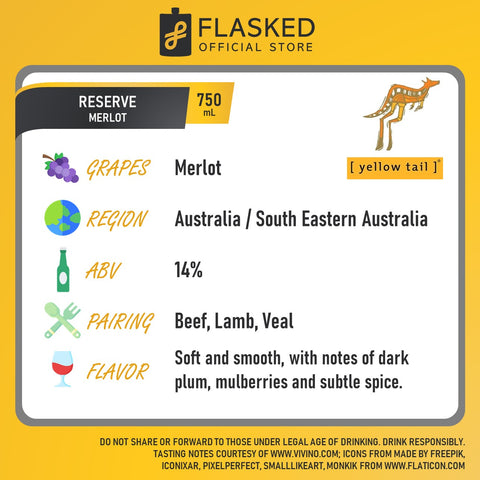 Yellow Tail Reserve Merlot Red Wine 750mL