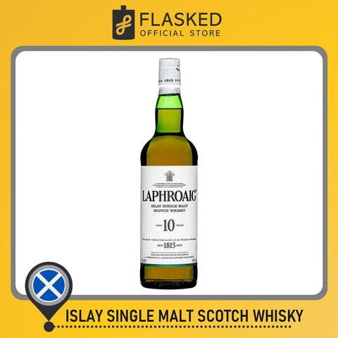 Laphroaig 10 Year Old Islay Single Malt Scotch Whisky 700mL w/ 2 Glasses