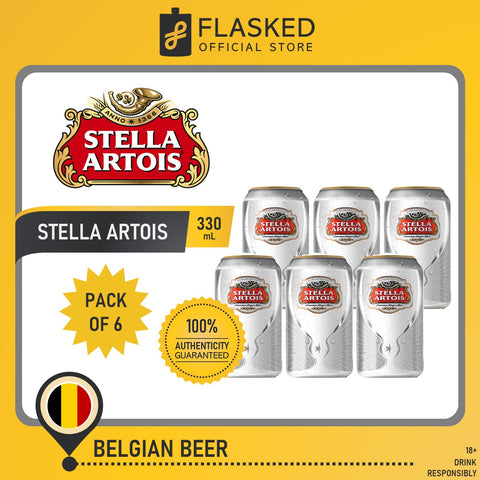 Stella Artois Belgian Beer Cans 330mL 6 Set