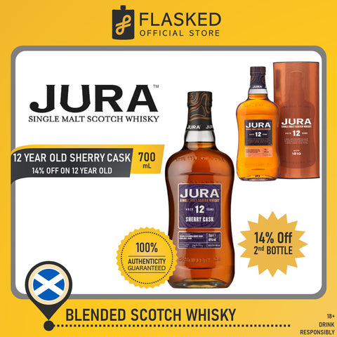 Jura Sherry Cask 12 Year Old Single Malt Scotch Whisky 700mL 14% off on Jura 12 year old