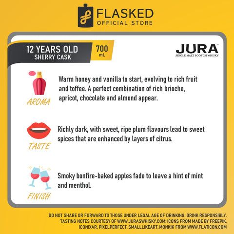 Jura Sherry Cask 12 Year Old Single Malt Scotch Whisky 700mL 14% off on Jura 12 year old