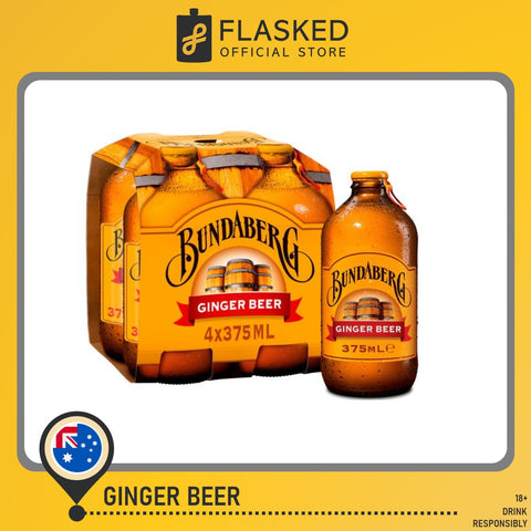 Bundaberg Ginger Beer 375mL (Non-Alcoholic) pack of 4