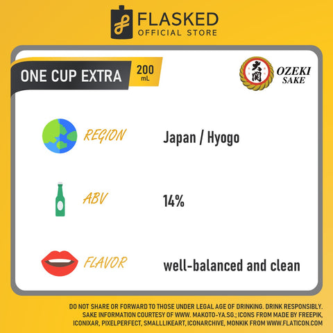 Ozeki One Cup Extra Sake Rice Wine 200mL 2 Pack