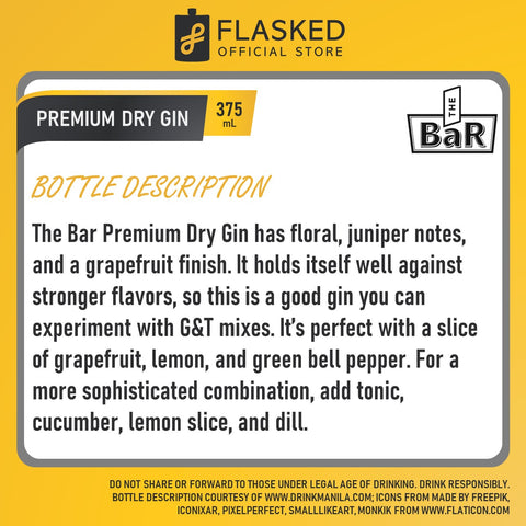 The BaR Premium Dry Gin 375mL